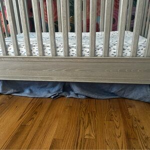 Pottery Barn Kids Chambray Blue Linen Crib Skirt